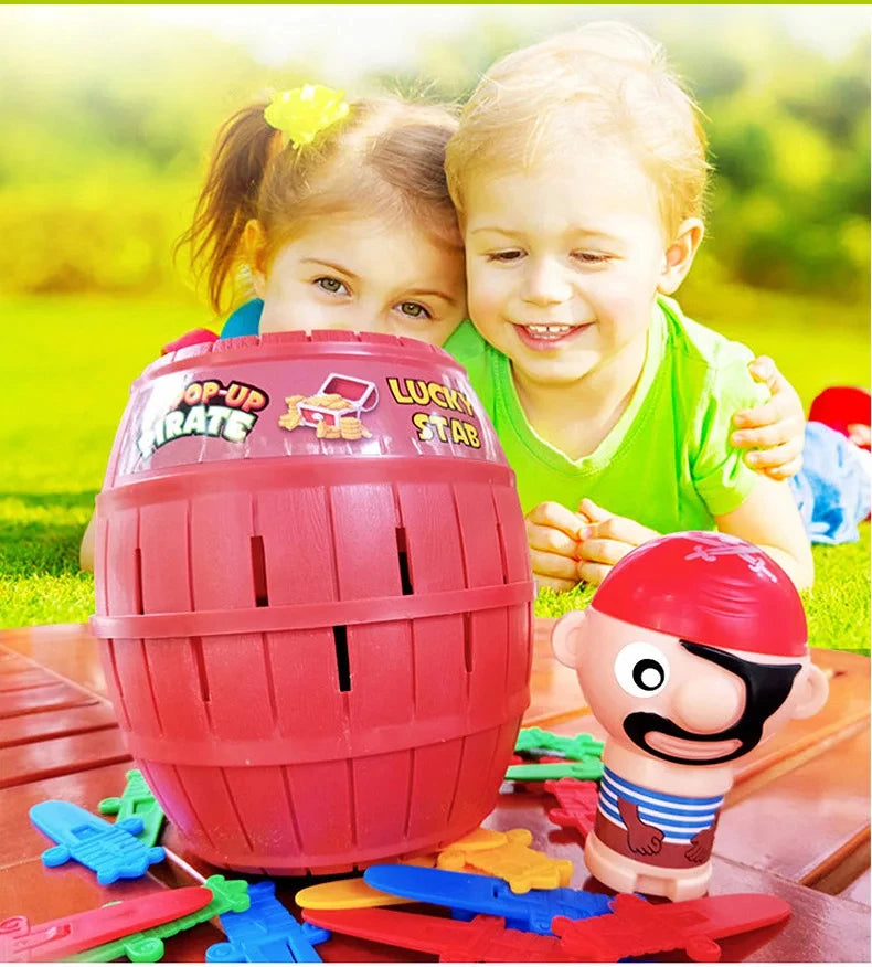 New Funny Pirate Barrel Toys Lucky Game Jumping Pirates Bucket Sword Stab Pop Up Tricky Toy Family Jokes For Child Kid Gift